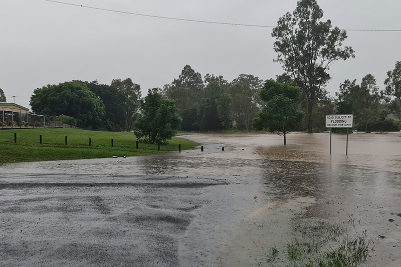 Flood waters in Redbank, QLD. 