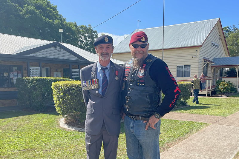 Mary Valley RSL Sub Branch President Rex Brenneke and Stephen ‘Moose’ Ollier