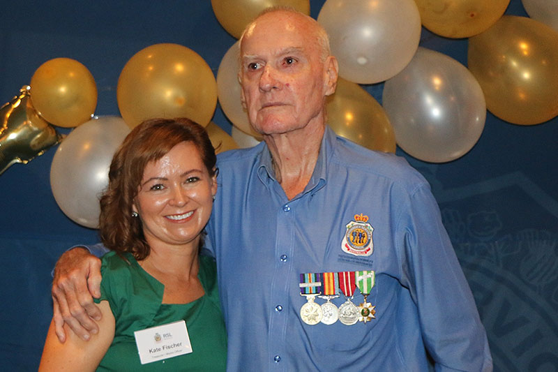 Mount Isa RSL Sub Branch Treasurer Kate Fischer and Vietnam veteran Bill Hilton, who the new office space has been named after