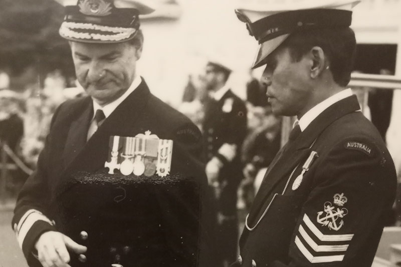 Marsat Ketchell with a fellow army man