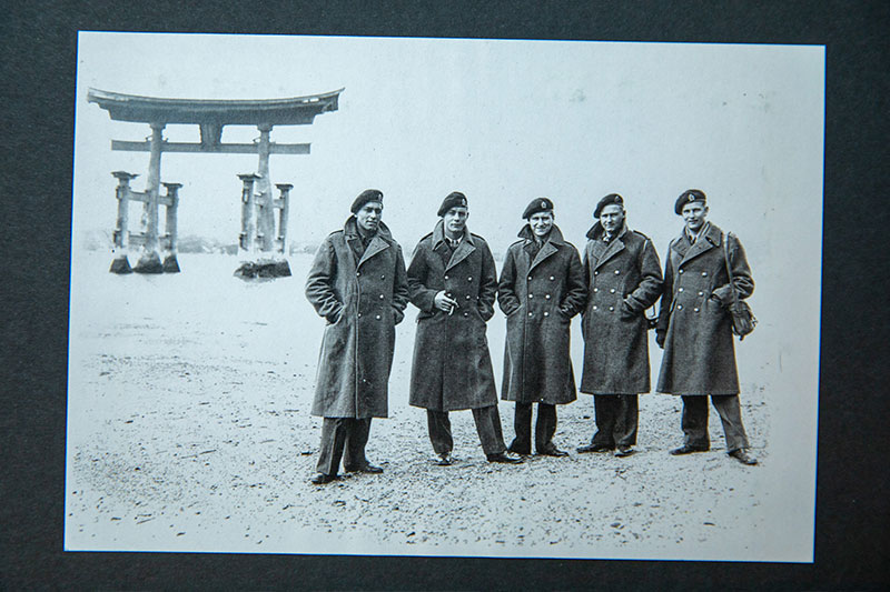 Matt's grandfather (far left) in Japan during World War II