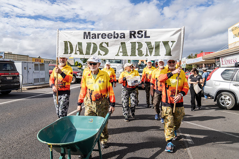Image: Mareeba Shire Council | Cairns RSL Sub Branch member Franz Thelan (centre) and the rest of Dad's Army 2024 race team.