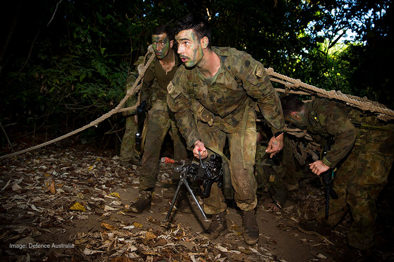 Dylan Conway at the Jungle Training Wing - Combat Training Centre in Tully in 2016