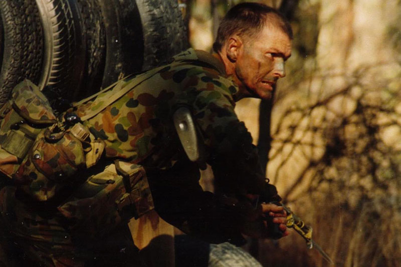 Ken Cook action shot taken during service. 